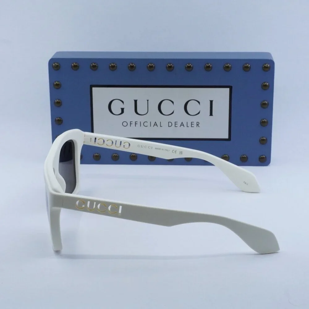 Gucci GG1570S 003 Matte White/Brown Sunglasses